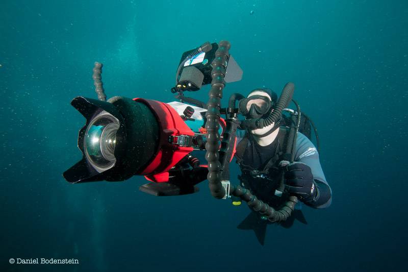 Jonathan filming in the waters around Manuk  Photo by Daniel Bodenstein. &copy; Jonathan Bird’s Blue World TV